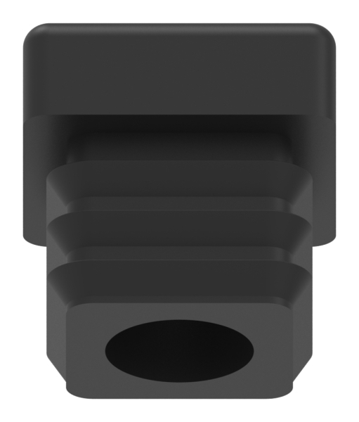 Kunststoffkappe schwarz fuer Quadratrohr 25x25mm mit M8 Gewinde-88-11178-25X25.M8