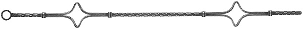 Zierstab - Laenge- 900 mm - Material- 12x12mm - gehaemmert - Stahl -Roh- S235JR-30-1065.8