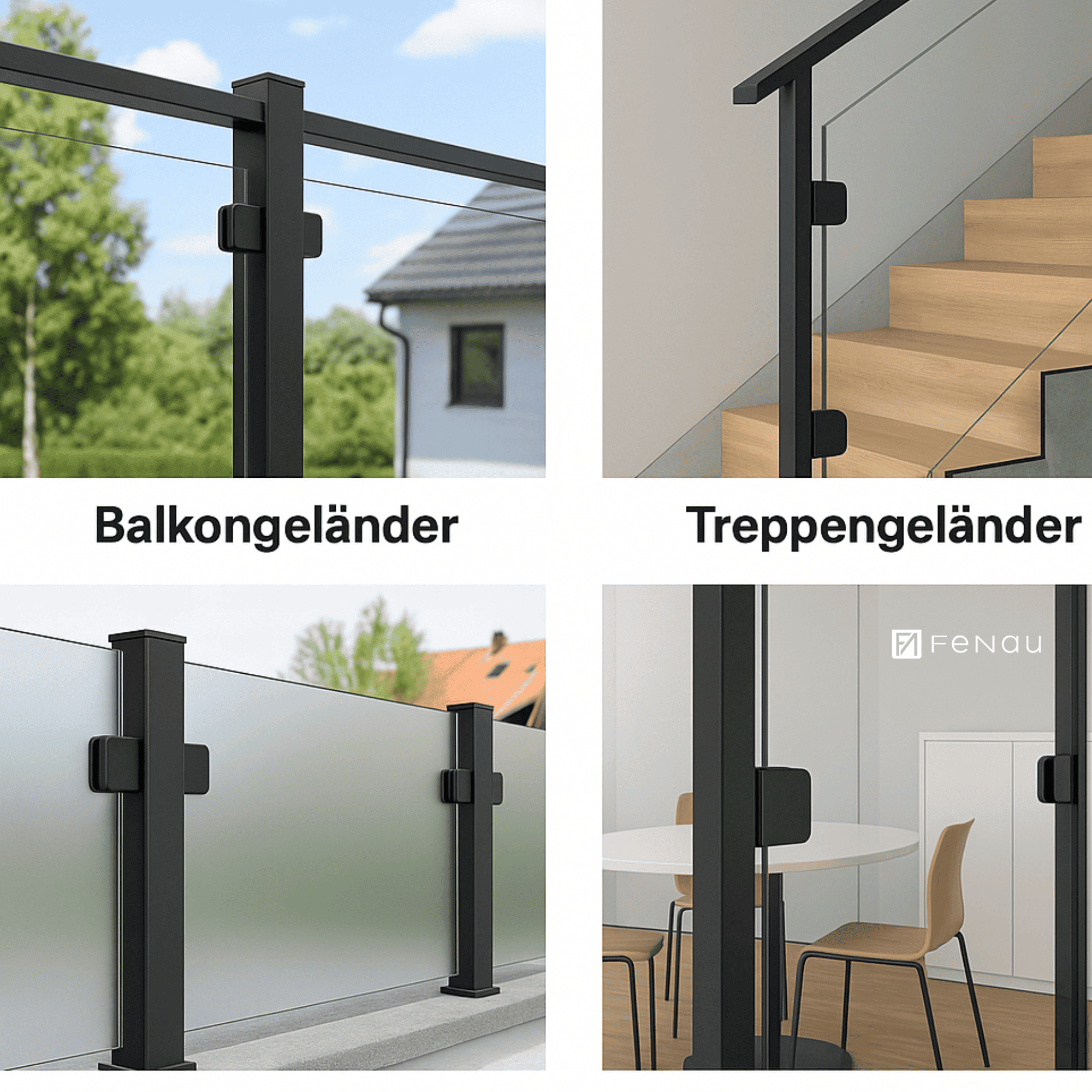 Glasklemme 45×45×27 mm – Flachanschluss- Pulverbeschichtung RAL 9005 Schwarz - FeNau-18-2100-A.3_BLACK