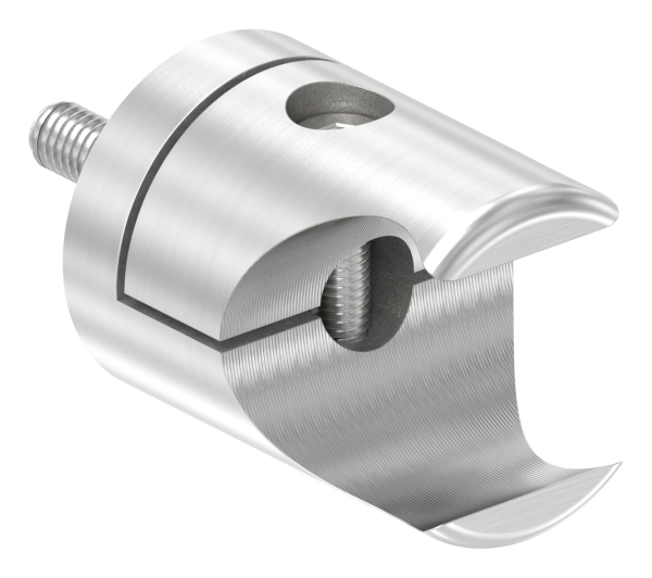 Klemmprofilhalter Edelstahl V2A fuer Ø 27 mm- gerade- geschliffen-88-1155351-240.00