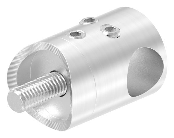 Querstabhalter V2A Edelstahl – Anschluss 33-7 mm fuer Rundstaebe 12 mm zum Verbinden -Stoss- inkl- Schrauben-11-1043.4