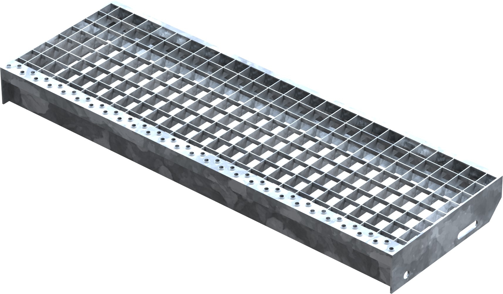 Gitterroststufe Treppenstufe Masse- 800x270 mm 30-30 mm S235JR -St37-2- im Vollbad feuerverzinkt-40-802730.7