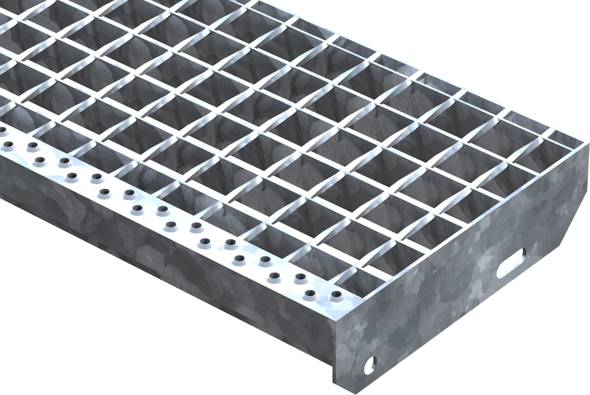 Schweisspressroststufe Metallstufe 800x270 mm Masche 34-38 mm Tragstab 30-2 mm S235JR feuerverzinkt-25-802730302.7