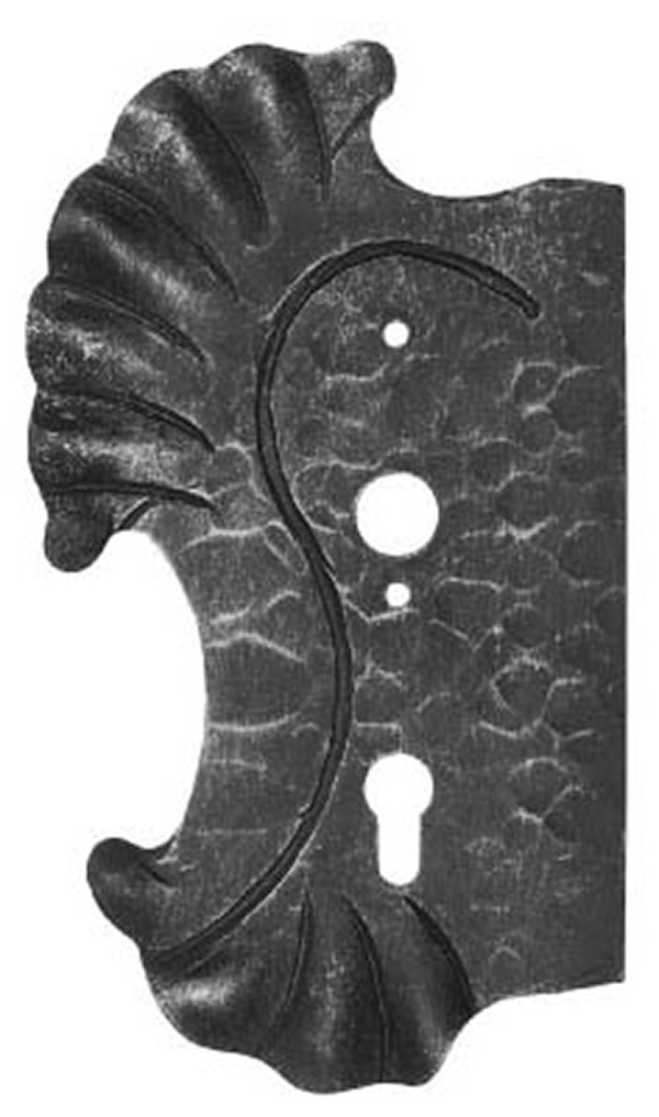 Schlossplatte links - Masse- 155x270x4 mm - Dornmass- 60 mm - Stahl S235JR- roh-30-3327-L.8