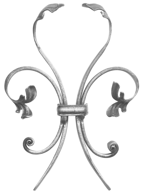 Leichtbarock - Steckelement einfach - Masse- 185x260 mm - Stahl S235JR- roh-30-1761.8