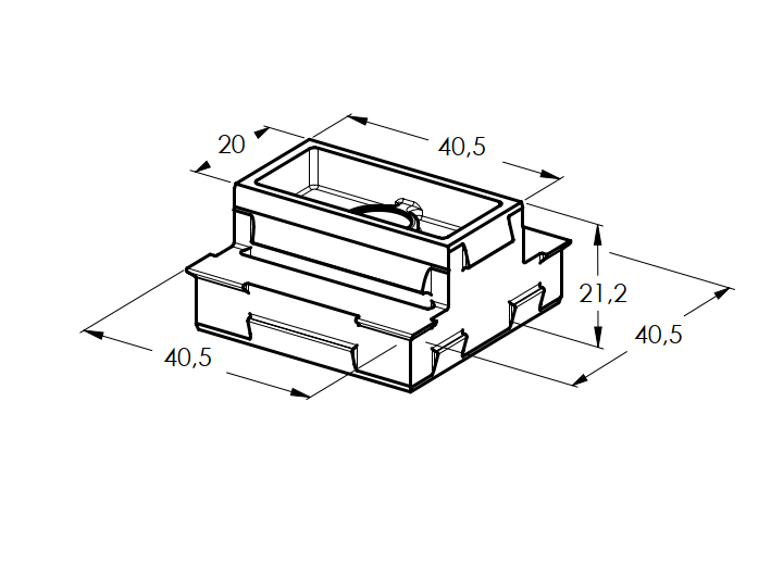 Click-Lock Verbindung Kunststoff 45 x 25 mm Anthrazit RAL 7016 50 Stk-89-11A1945X25R7016-A.4