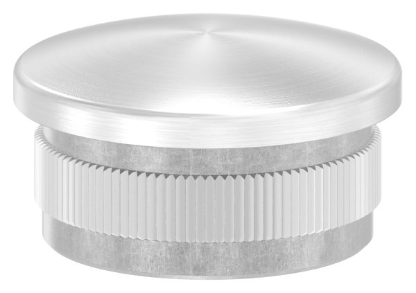 Einsteckkappe Edelstahl V2A fuer Rohr Ø 33-7 mm- 2-0 mm Wandstaerke- leicht gewoelbt-11-5210.4