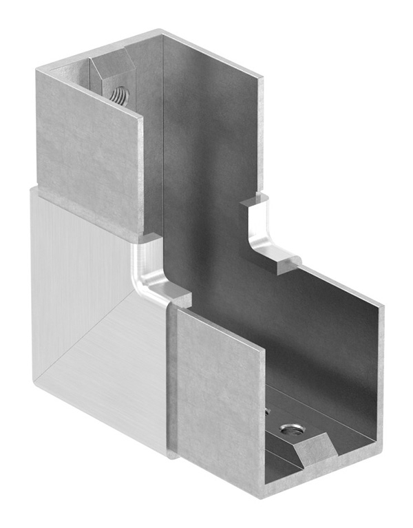 Rahmenecke 90° - vertikal - fuer Quadrat-Nutrohr- 40x40 mm - V2A-12-2317.4