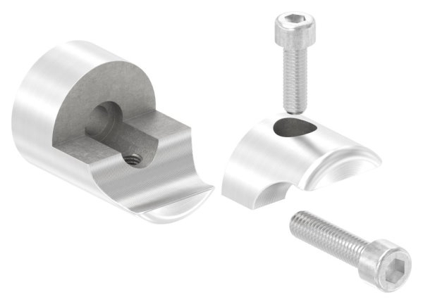 Halter Edelstahl V2A fuer Klemmprofil Ø 18 mm gerade geschliffen Korn 240-88-1155332.240