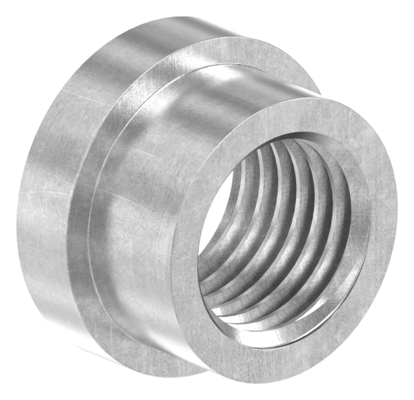 Gewindehuelse zu Torband M16 – Stahl roh- Innengewinde M16- fuer Tor- und Zaunbau – Artikel 30-3505-8-88-11120-M16.GH