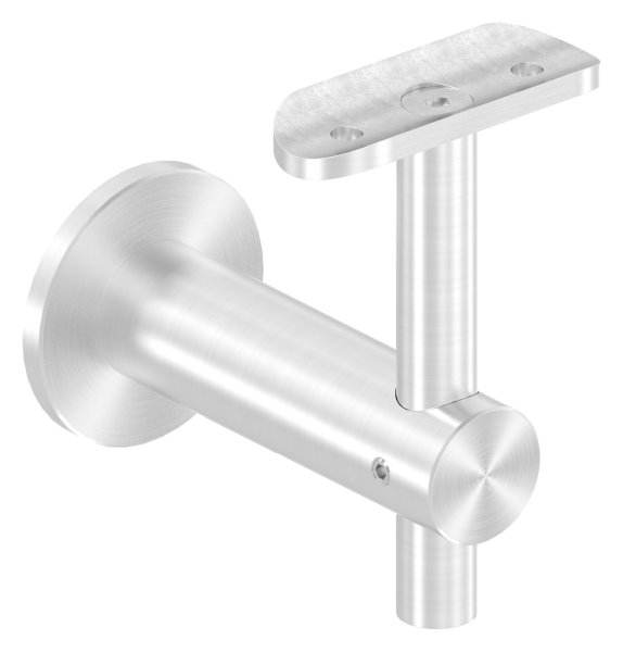 Handlaufhalter V2A fuer Rohr 42-4 mm- Wandabstand 80 mm- Ronde Ø 50 mm- mit Anschlussplatte-11-2065.4