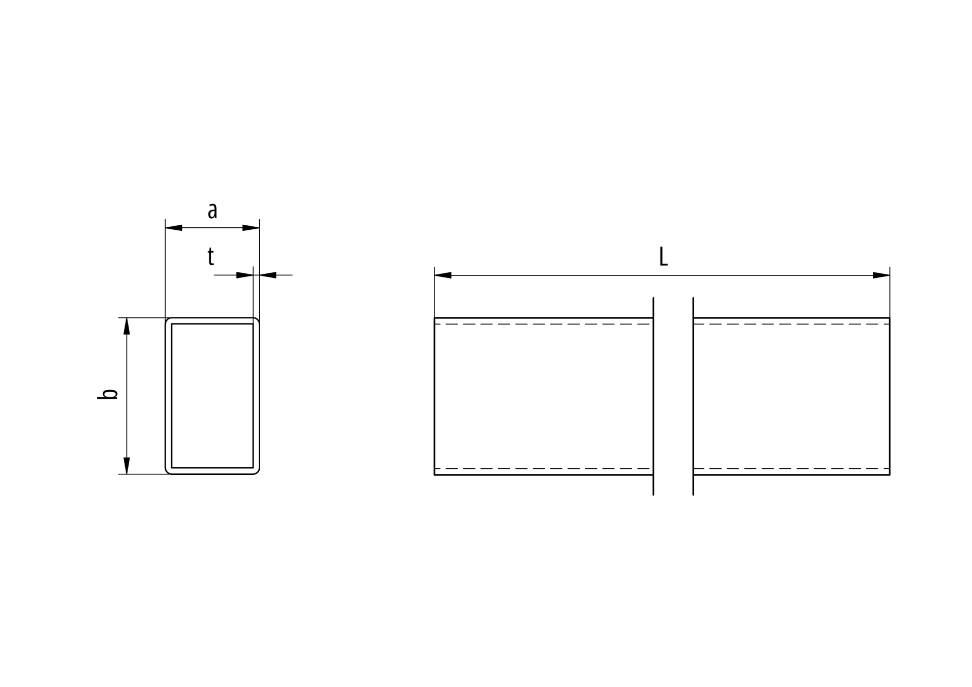 Aluminium Rechteckprofil 60 x 40 x 2 mm roh 6000 mm-89-11AL60X40X26000-A.4