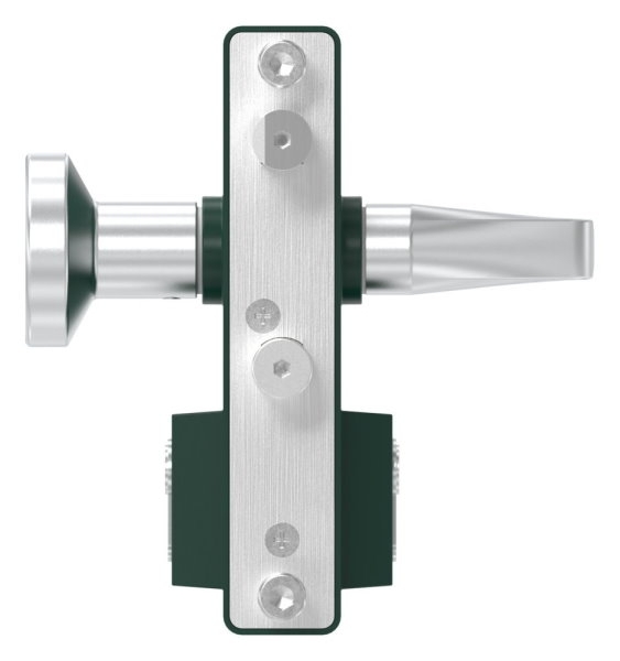 Gittertorschloss GTS 2 mit Anti-Panik-Funktion fuer Rohrstaerke 40-60mm- moosgruen-88-1156702-ALU.6005