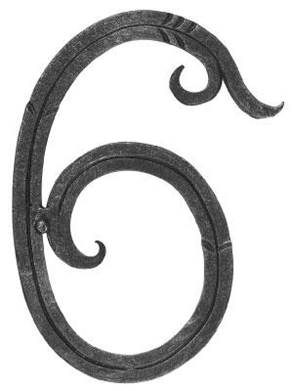 Hausnummer 6 - Abmessung 18x10 cm - Material 12x5 mm - Stahl -Roh- S235JR-30-3106.8