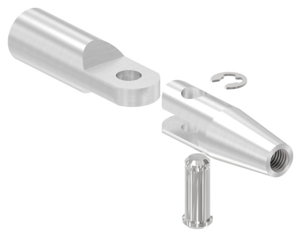 Gelenk Wandhalter Edelstahl V2A M10 Gewinde Rechtsgewinde geschliffen Korn 240-88-1150640-240-GL.R