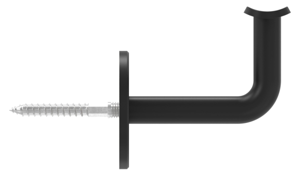 Handlaufhalter Edelstahl V2A fuer Ø 42-4 mm Ronde Ø 60 mm RAL 9005 schwarz matt-88-1150369-240-42.9005