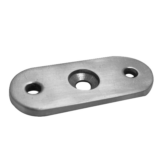 Anschraubeplatte Edelstahl AISI 316 64 x 24 x 3-5 mm geschliffen fuer flachen Handlauf-89-11A141800000-A.4