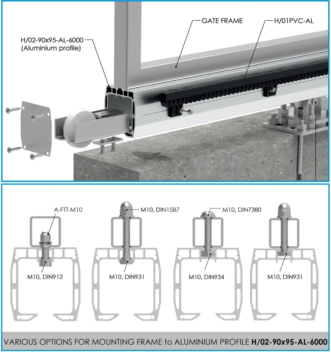 Fuehrungsprofil Aluminium 90 x 95 mm L=6000 mm roh-89-11H0290X95AL6000-A.4