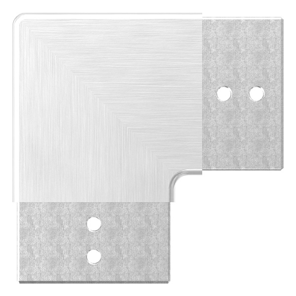 Verlaufsecke 90° - horizontal - fuer Quadrat-Nutrohr- 60x40 mm - V2A-12-2320.5