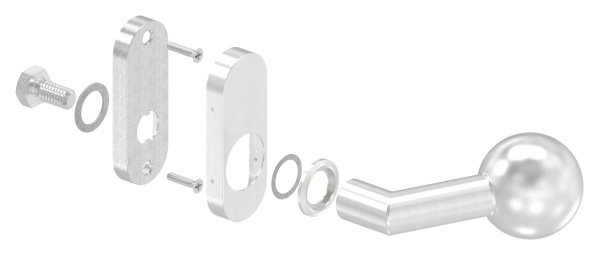 Tuerdruecker gekroepft mit Kugel Ø 50 mm feststehen V-11-3520.4