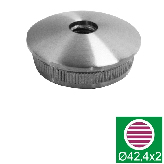 Endkappe Edelstahl AISI 316 D 42-4x2 mm geschliffen mit Gewinde-89-11A145735242R-A.4