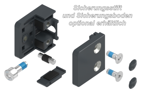 Glasklemme Zinkdruckguss 45x45x26 mm RAL 7016 matt gerade mit AbZ-88-113100-ZN0.7016