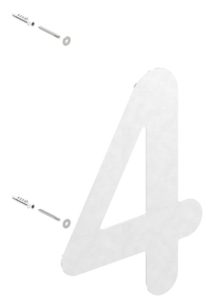 Hausnummer 4 - gross - Masse- 200 mm x 300 mm - V2A-11-8068.4