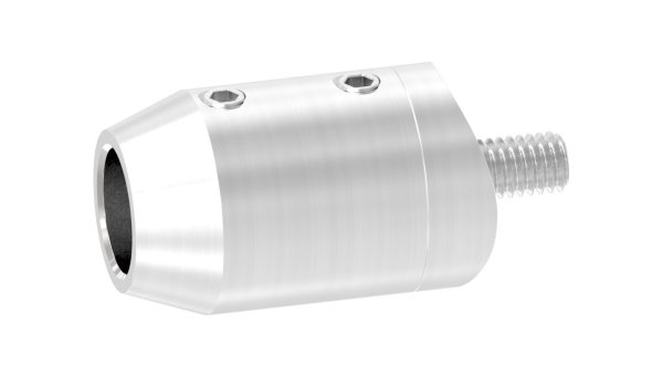 Querstabhalter V2A Edelstahl – Stirnseitige Montage mit Sackloch 12-2 mm fuer Rohr Ø 42-4 mm inkl- Schrauben-11-1642.4