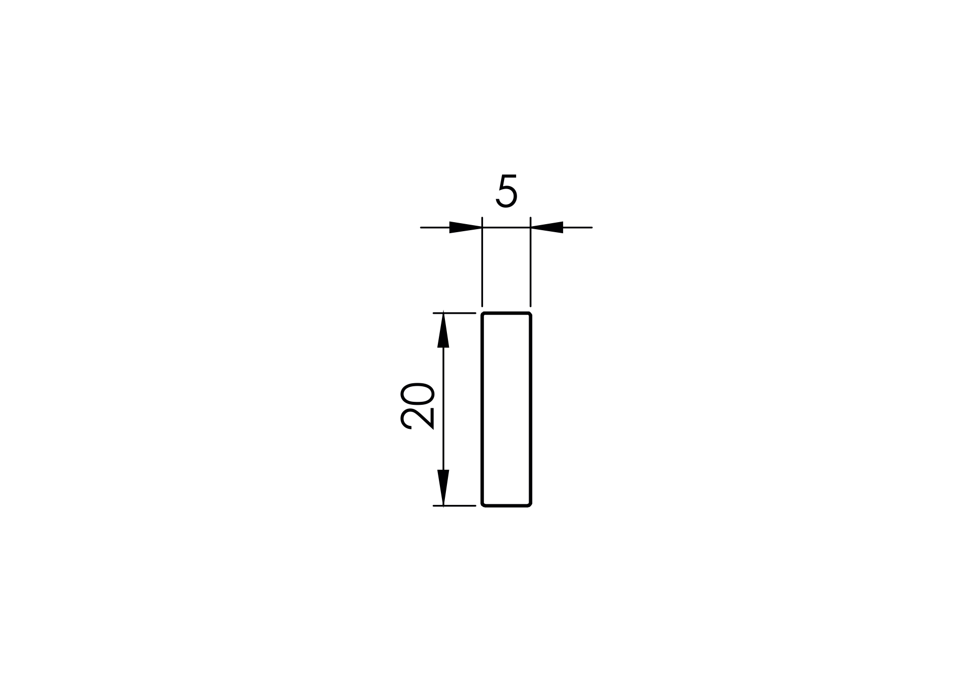 Flachstange Aluminium 20 x 5 mm 6000 mm Rohzustand-89-11AL20X56000-A.4