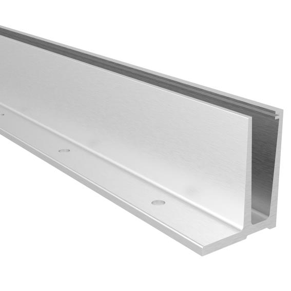 Ganzglasgelaender Profil Aluminium 5000 mm Glas 12-21-52 mm Top-Verankerung Satin-ELOX-89-11AL00065000SE-A.4