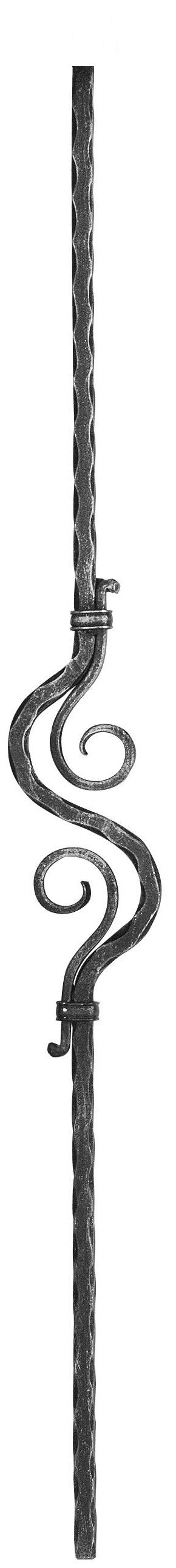 Zierstab - Laenge- 900 mm - Material- 12x12 mm - gehaemmert - Stahl -Roh- S235JR-30-1050.8