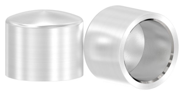 Endkappe fuer Rundmaterial Ø 14 mm leicht gewoelbt zum Kleben V2A-11-4015.4