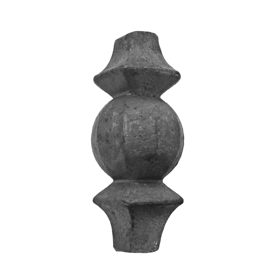 Schmiedeeisen Zierelement fuer 14x14mm Vierkantstab- Stahl roh- H 80mm-89-11T10715E-A.4