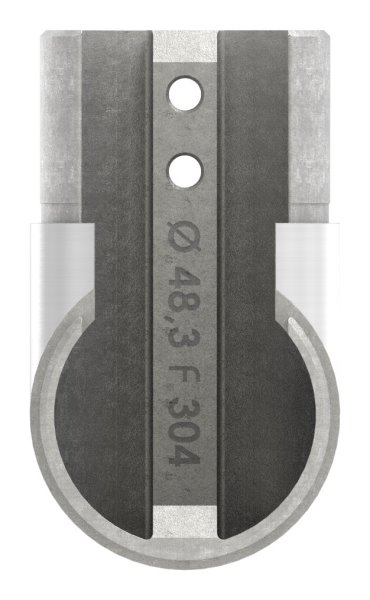 Rahmenecke 90° - vertikal - fuer Nutrohr Ø 48-3 mm - V2A-12-2316.4