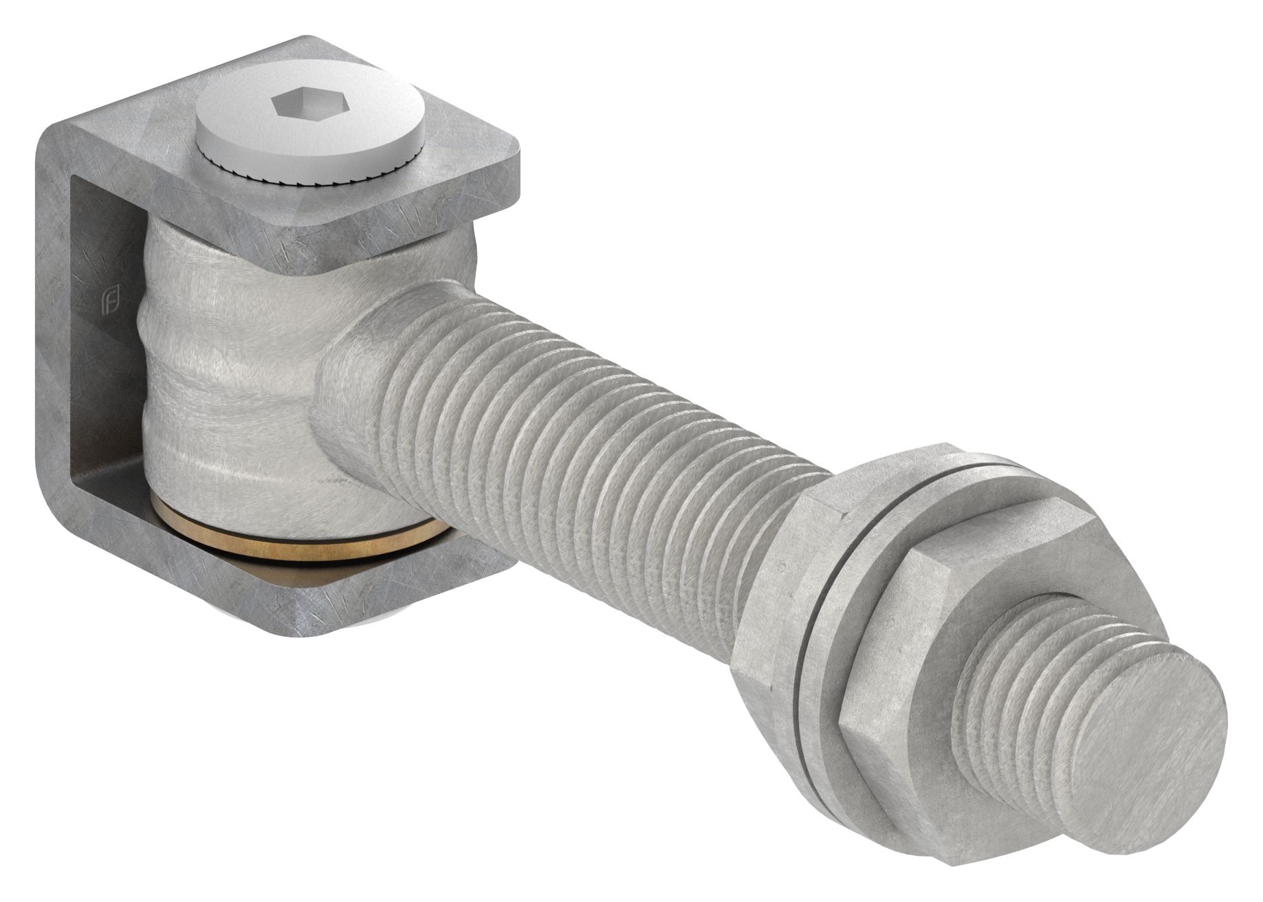 Door hinge with a long thread