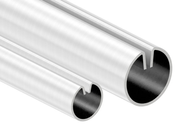 Klemmprofil Edelstahl V2A Ø 27 x 1-5 mm L = 3000 mm geschliffen Korn 240-88-1155300.240