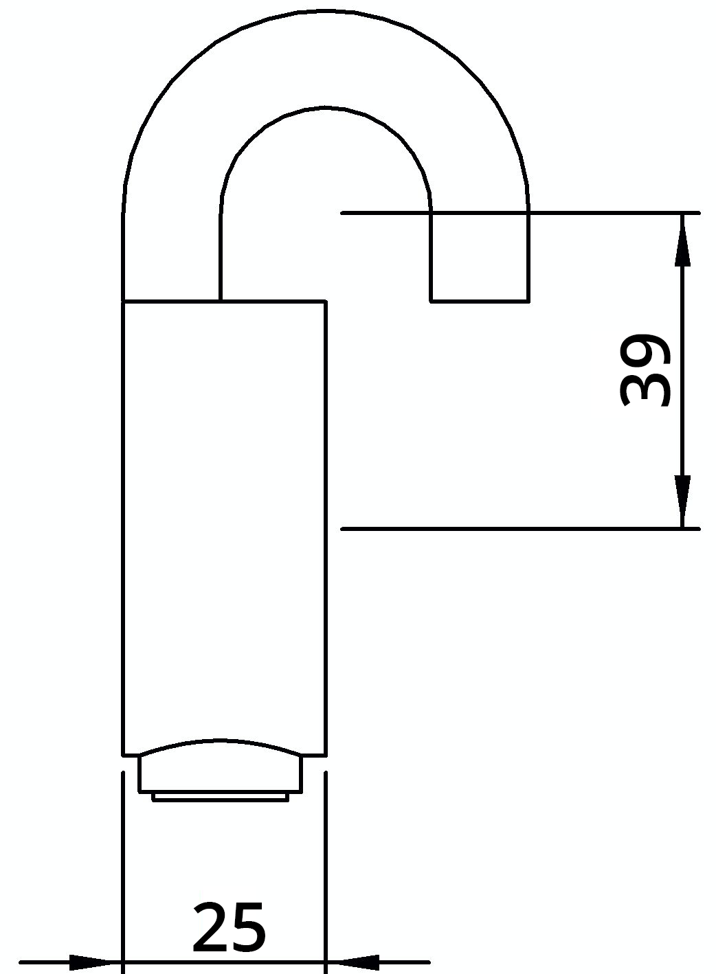 Rohrverbinder Stellring mit Haken Ø 42-4 mm -1 1-4- - Temperguss verzinkt - 182C42-182C42