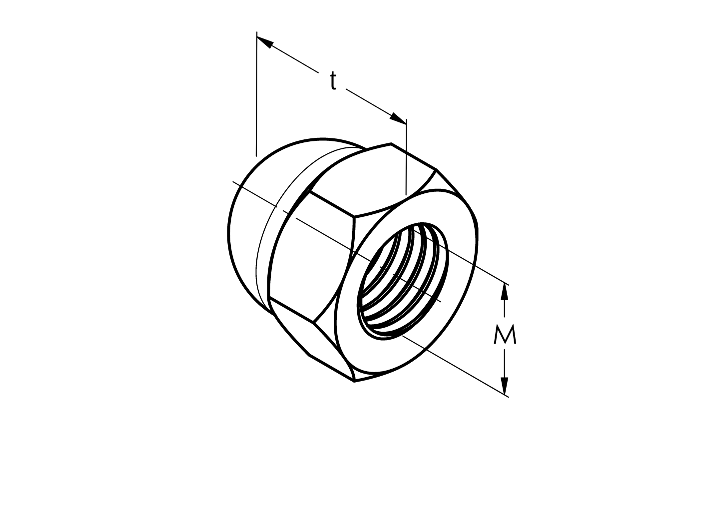 Hutmutter Edelstahl M10 hohe Form-89-11ADIN1587A2M10-A.4