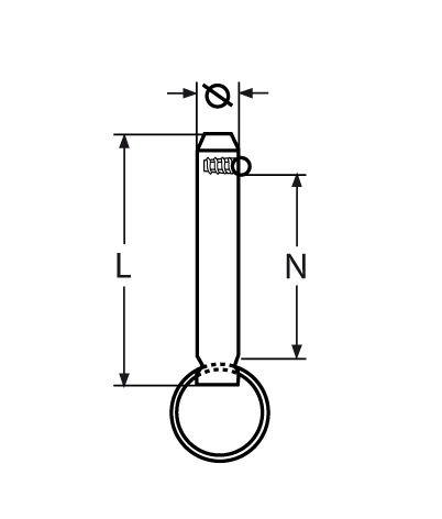 Steckbolzen mit Kugelsicherung Laenge- 28 mm - 53 mm V2A - Verkauf in VPEs-66-64-411.8474