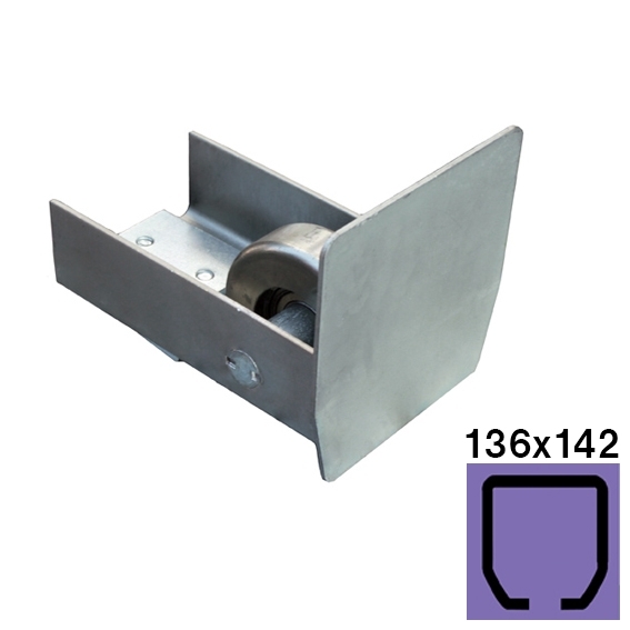Fuehrungsrolle Stahl verzinkt fuer Profil 136 x 142 mm L=198 mm-89-11H14N136X142-A.4