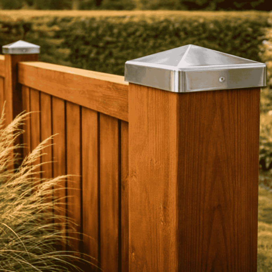 Pfostenkappe 70x70 mm Edelstahl V2A geschliffen – 10er Set inkl. Schrauben-60220-70-022