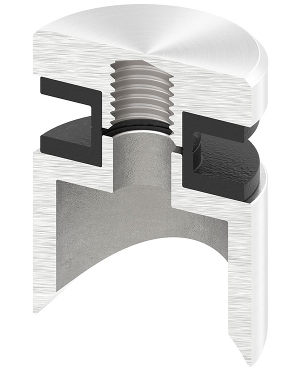 Glaspunkthalter Ø 30 mm- V2A- Anschluss- Rohr Ø 33-7 mm-10-5033.4