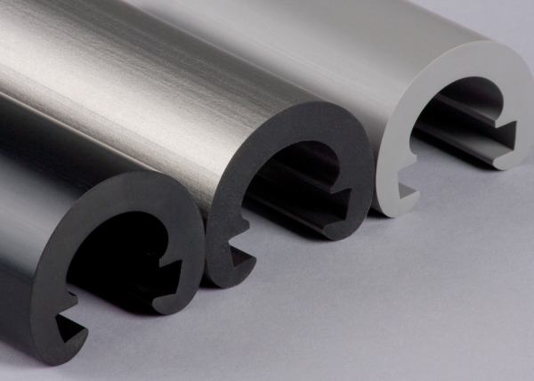 Kunststoffhandlauf Ø 55mm fuer 40 x 8mm- graualuminium- 25 Meter-88-11R55.019