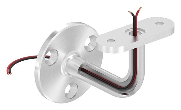Handlaufhalter V2A Ronde Ø 60x5 mm- Wandabstand 75 mm- Kabeldurchfuehrung fuer LED-88-1150218-240.00