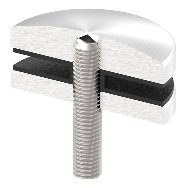 Glaspunkthalter Ø 72 mm- V4A- Anschluss- Flach mit AbP-10-5200.1