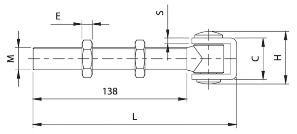 Torband Stahl feuerverzinkt M20 verstellbar mit langem Gewinde-88-11130.M20