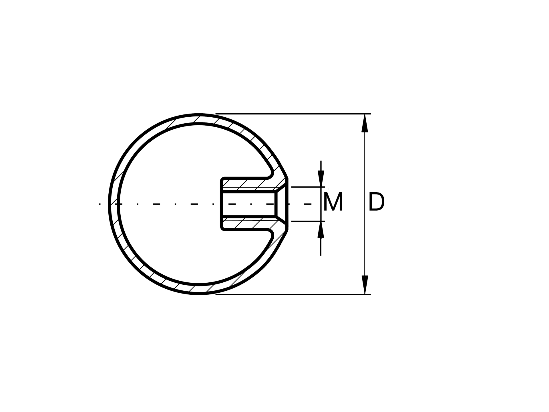 Endkappe Kugel Edelstahl AISI 304 D 60 mm M8 Schliff-89-11A0220060-A.4