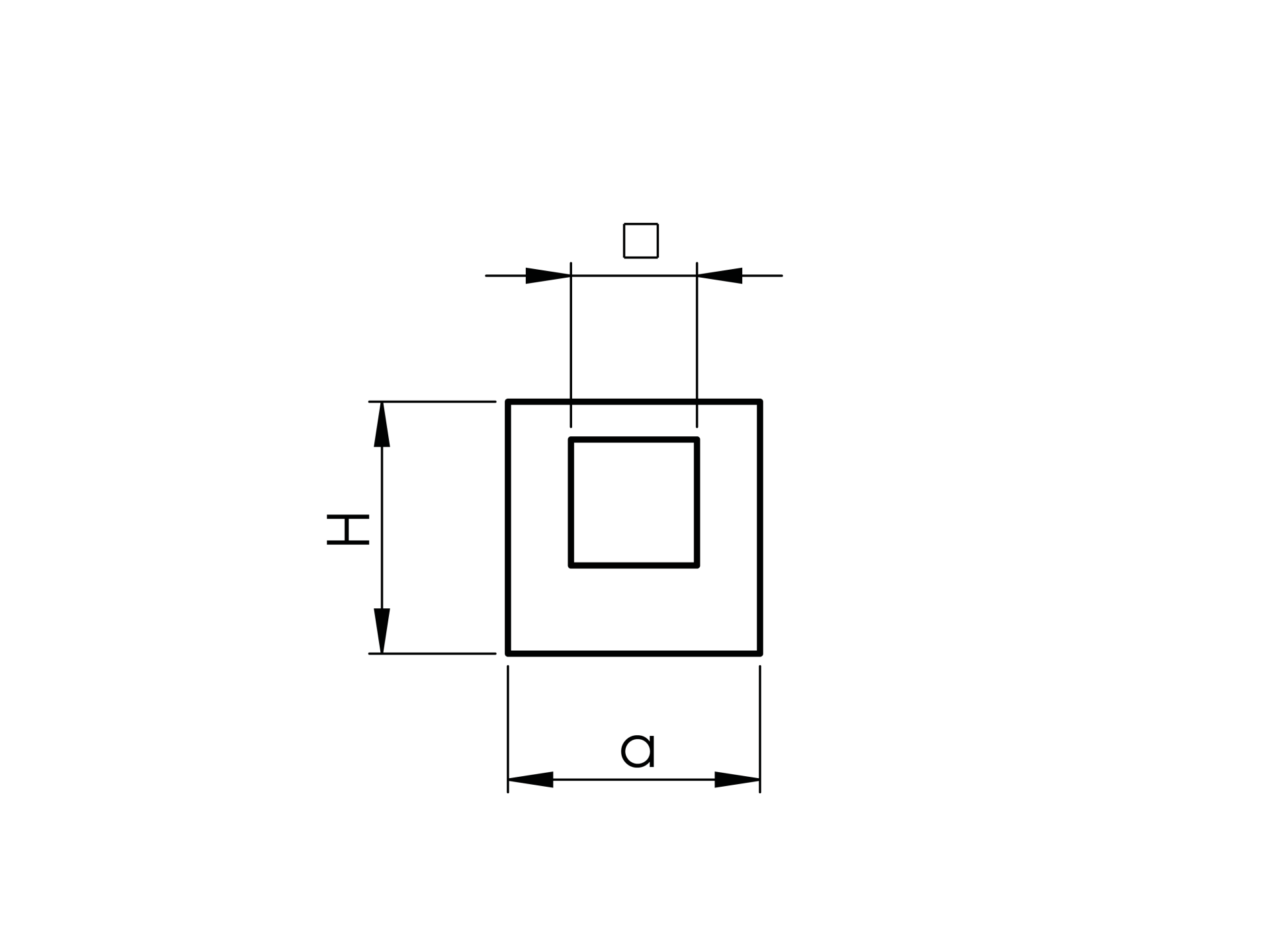 Fuellstabhalter eckig Edelstahl AISI 304 12x12 mm fuer Flachpfosten-89-11A4830000-A.4