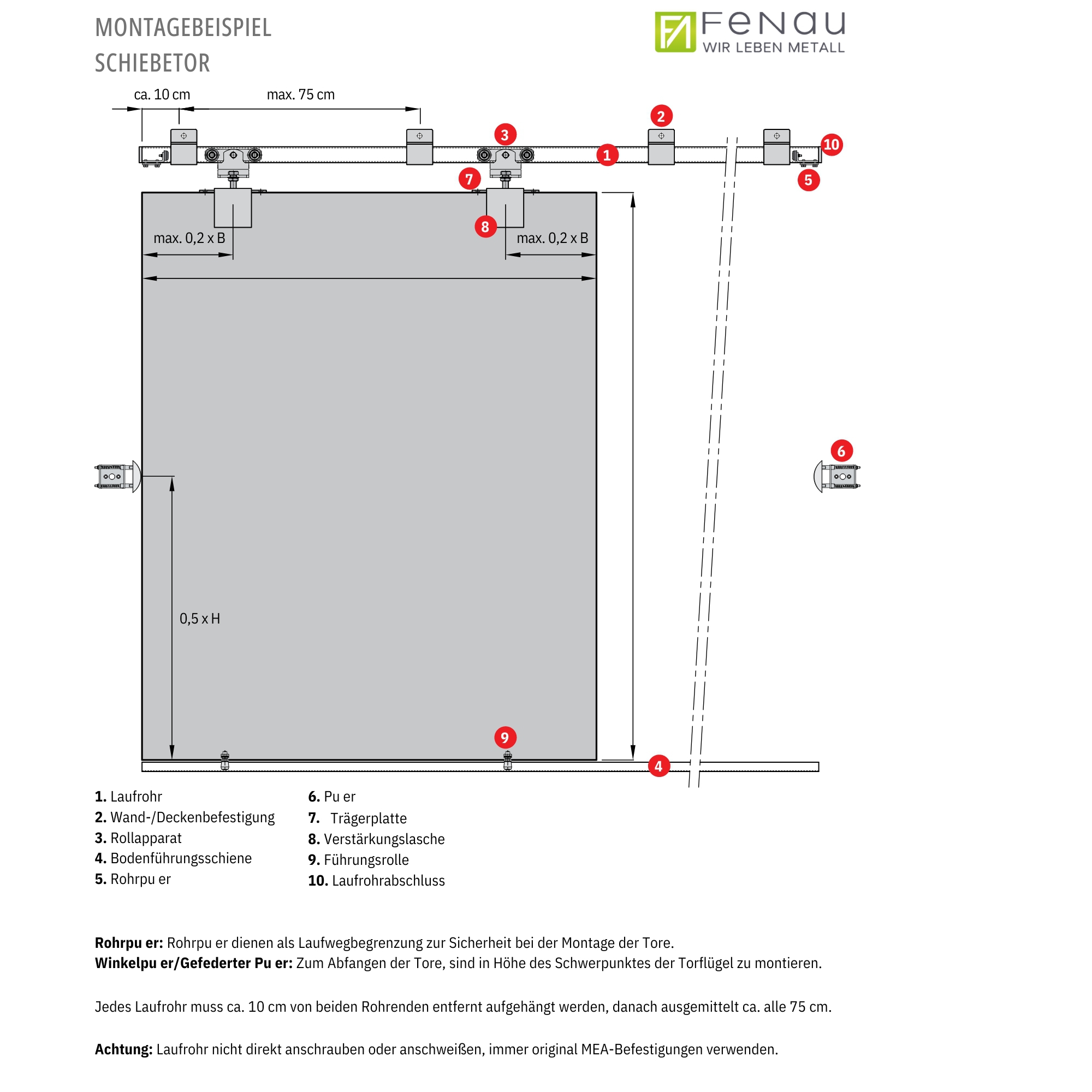 Laufrohr Groesse 2 Laenge 6000mm verzinkt MEA 11337033-60-0002.7