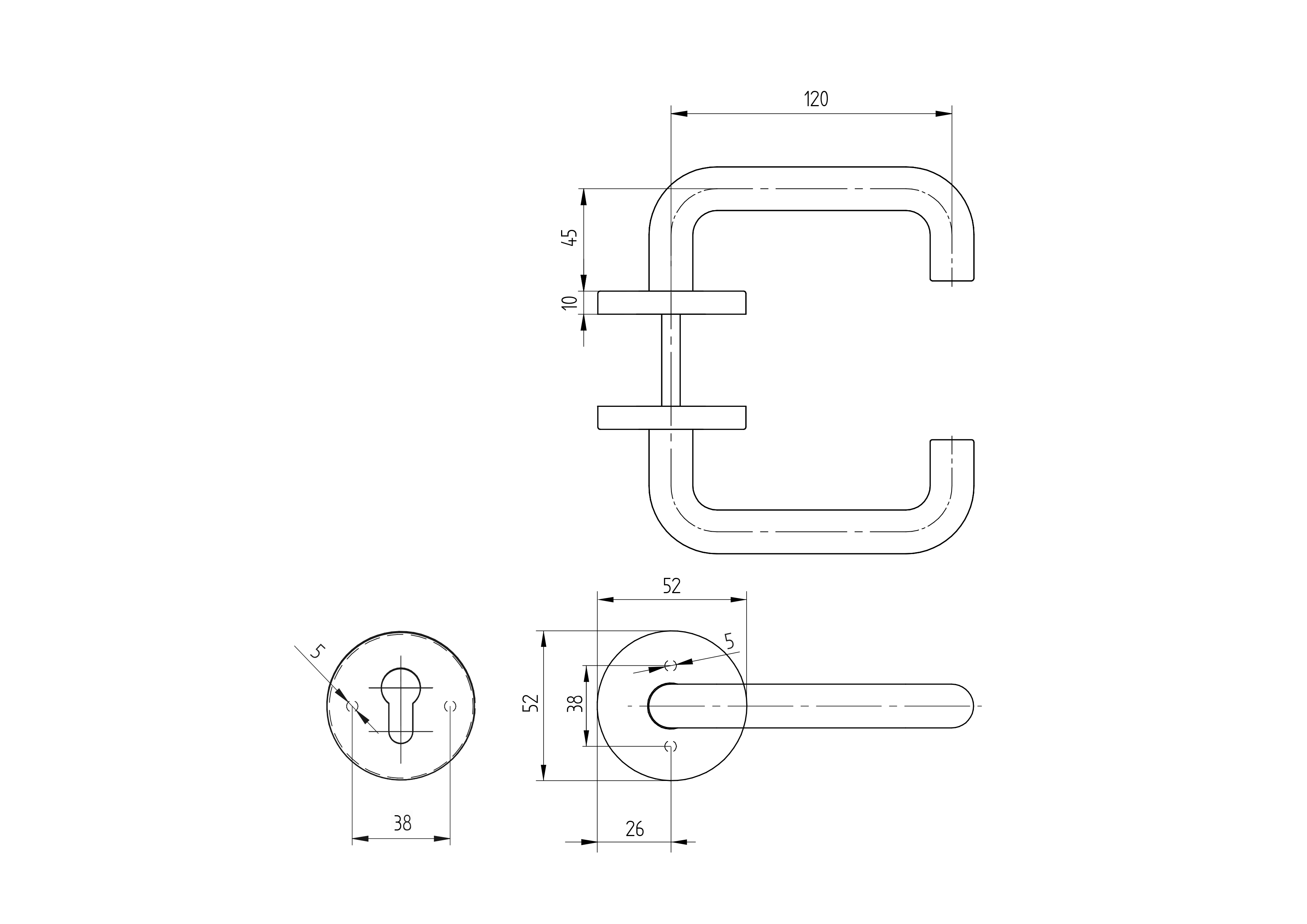 Tuerdruecker V2A Buntbart matt gebuerstet-89-11D801BB-A.4